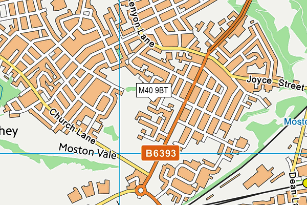 M40 9BT map - OS VectorMap District (Ordnance Survey)