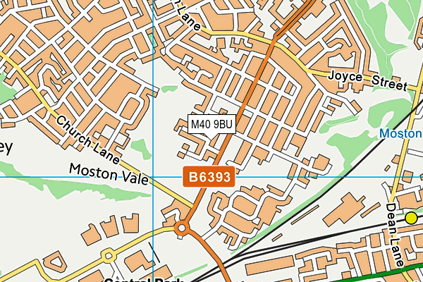 M40 9BU map - OS VectorMap District (Ordnance Survey)