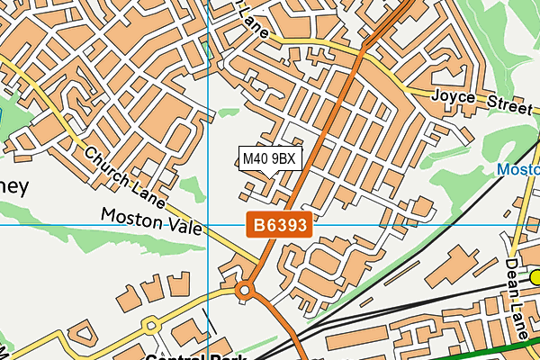 M40 9BX map - OS VectorMap District (Ordnance Survey)