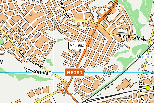 M40 9BZ map - OS VectorMap District (Ordnance Survey)