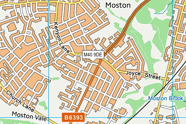 M40 9DE map - OS VectorMap District (Ordnance Survey)