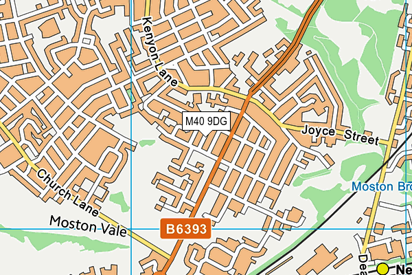 M40 9DG map - OS VectorMap District (Ordnance Survey)