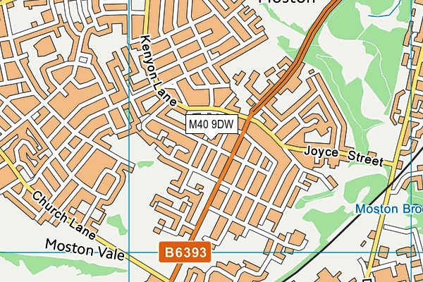 M40 9DW map - OS VectorMap District (Ordnance Survey)