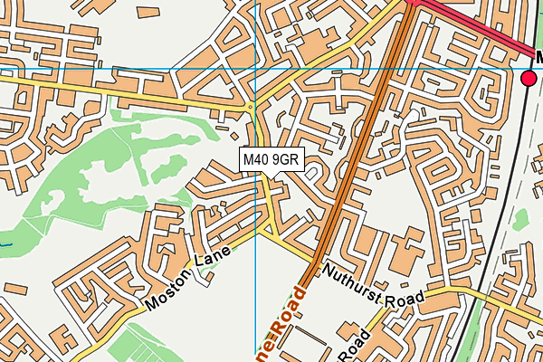 M40 9GR map - OS VectorMap District (Ordnance Survey)