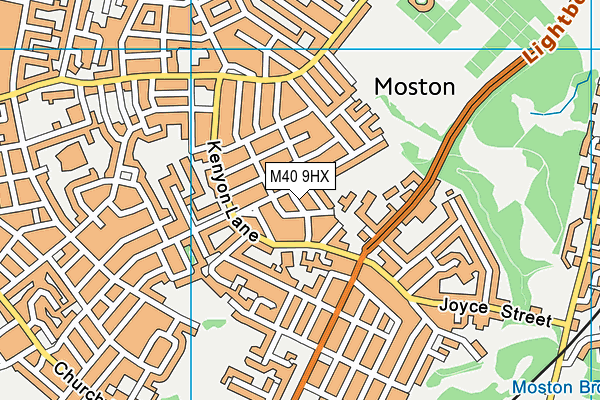 M40 9HX map - OS VectorMap District (Ordnance Survey)