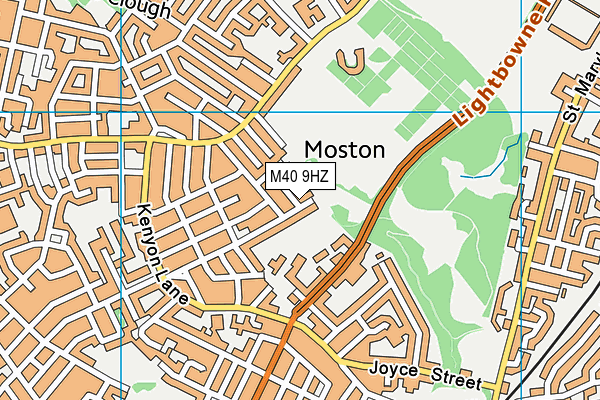 M40 9HZ map - OS VectorMap District (Ordnance Survey)