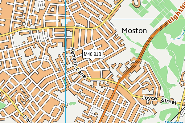 M40 9JB map - OS VectorMap District (Ordnance Survey)