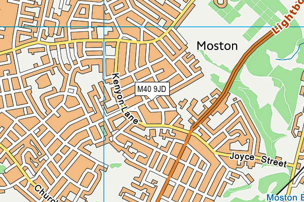 M40 9JD map - OS VectorMap District (Ordnance Survey)