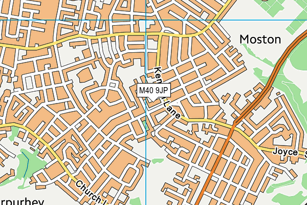 M40 9JP map - OS VectorMap District (Ordnance Survey)
