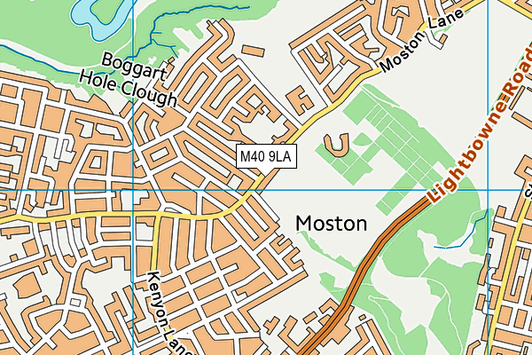 M40 9LA map - OS VectorMap District (Ordnance Survey)