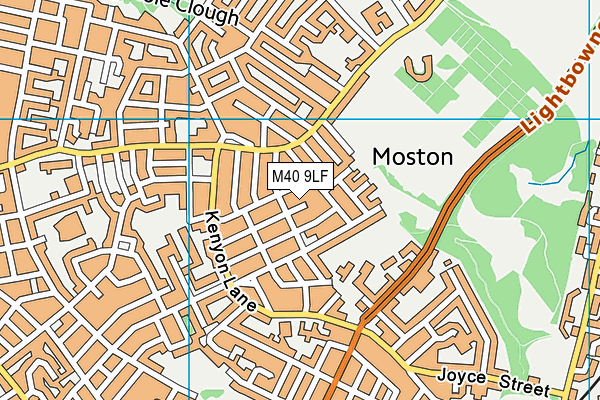 M40 9LF map - OS VectorMap District (Ordnance Survey)