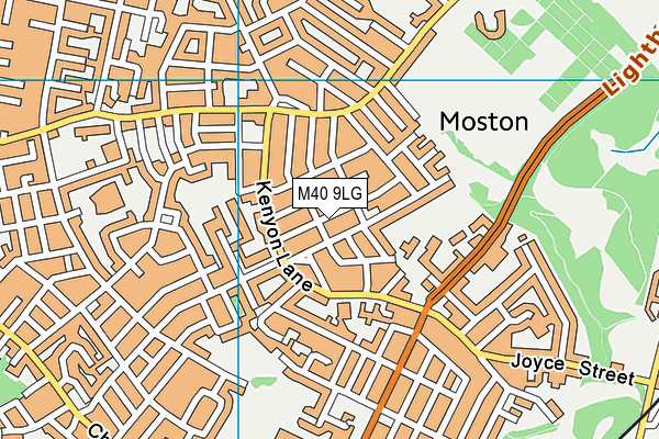 M40 9LG map - OS VectorMap District (Ordnance Survey)