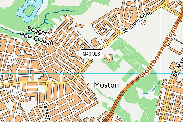 M40 9LS map - OS VectorMap District (Ordnance Survey)