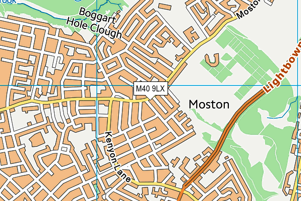 M40 9LX map - OS VectorMap District (Ordnance Survey)