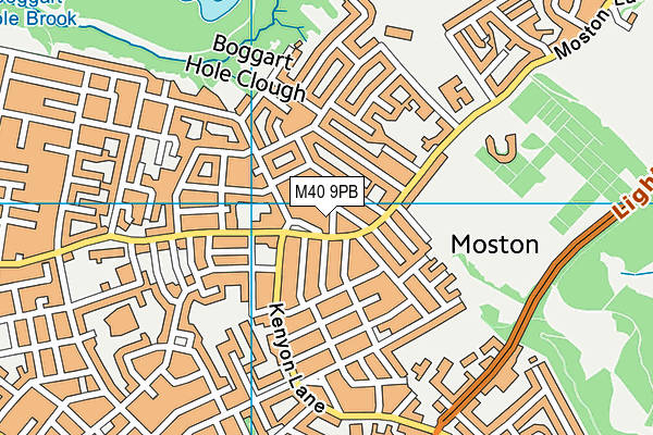 M40 9PB map - OS VectorMap District (Ordnance Survey)