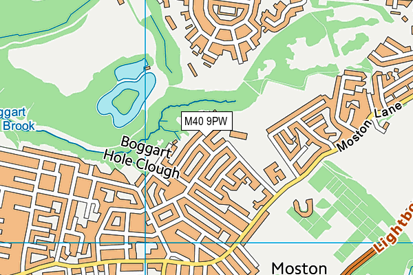 M40 9PW map - OS VectorMap District (Ordnance Survey)