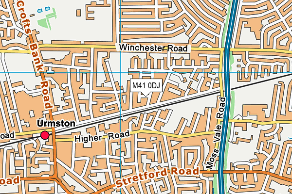 M41 0DJ map - OS VectorMap District (Ordnance Survey)