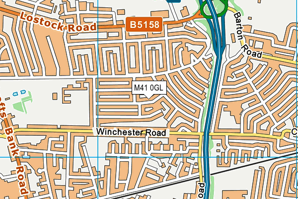 M41 0GL map - OS VectorMap District (Ordnance Survey)