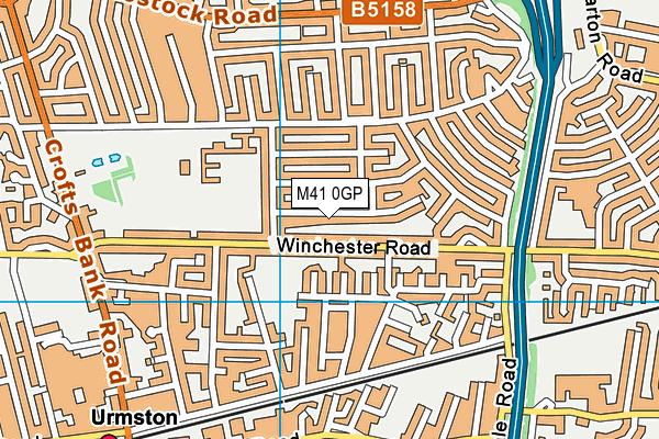 M41 0GP map - OS VectorMap District (Ordnance Survey)