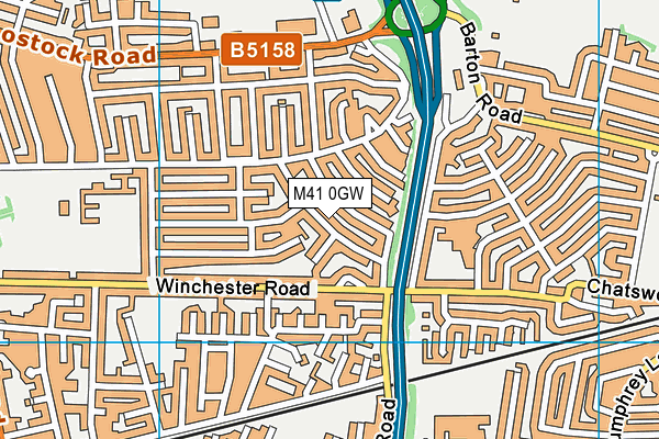 M41 0GW map - OS VectorMap District (Ordnance Survey)