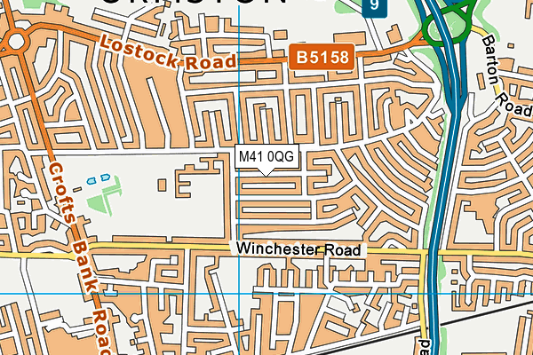 M41 0QG map - OS VectorMap District (Ordnance Survey)