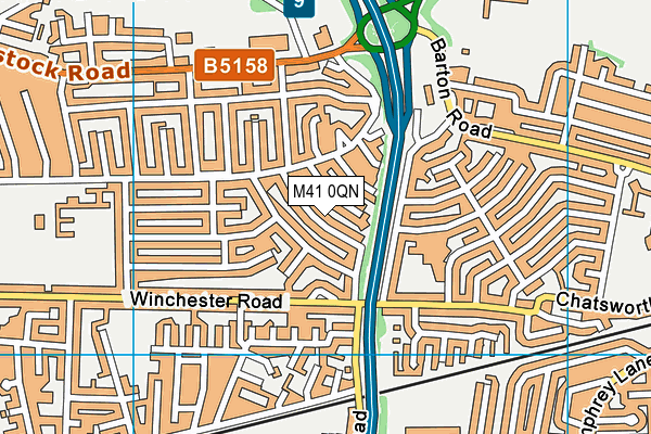 M41 0QN map - OS VectorMap District (Ordnance Survey)