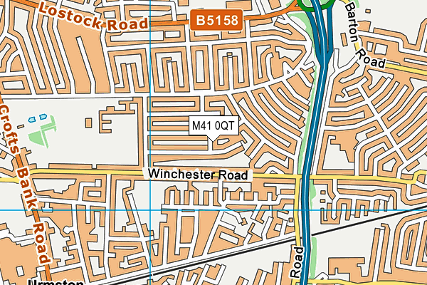 M41 0QT map - OS VectorMap District (Ordnance Survey)