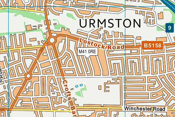 M41 0RE map - OS VectorMap District (Ordnance Survey)