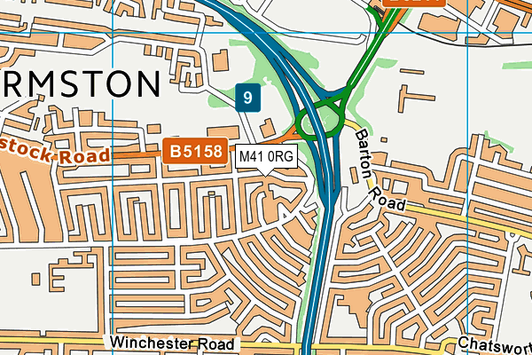 M41 0RG map - OS VectorMap District (Ordnance Survey)