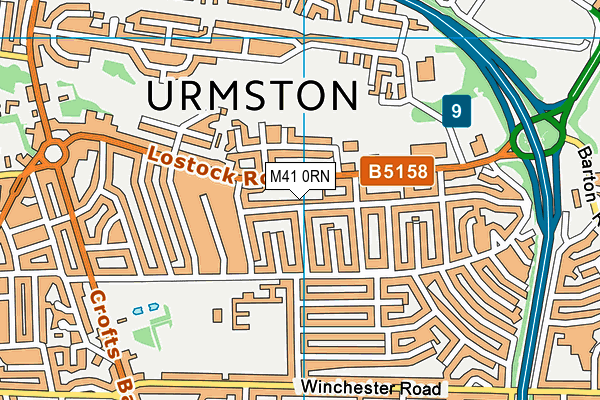 M41 0RN map - OS VectorMap District (Ordnance Survey)