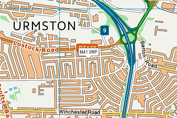 M41 0RP map - OS VectorMap District (Ordnance Survey)