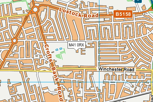 M41 0RX map - OS VectorMap District (Ordnance Survey)