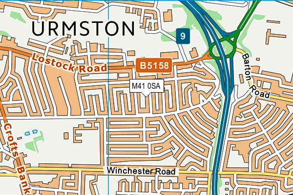 M41 0SA map - OS VectorMap District (Ordnance Survey)