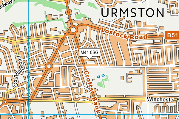 M41 0SG map - OS VectorMap District (Ordnance Survey)