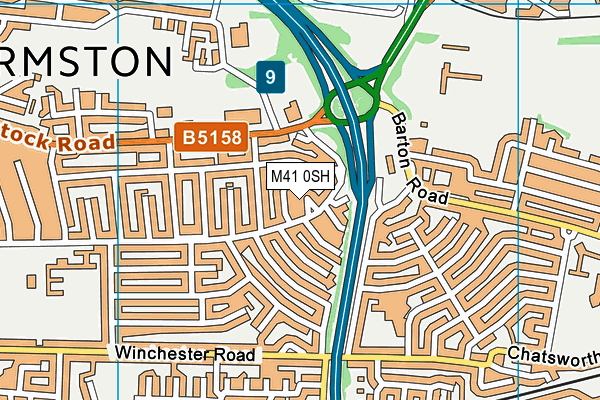 M41 0SH map - OS VectorMap District (Ordnance Survey)