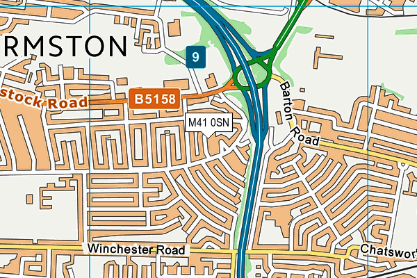 M41 0SN map - OS VectorMap District (Ordnance Survey)