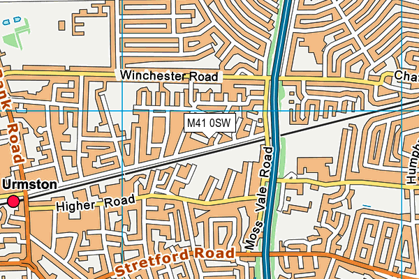 M41 0SW map - OS VectorMap District (Ordnance Survey)