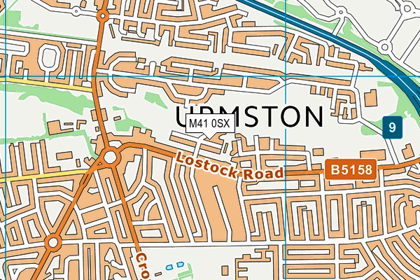 M41 0SX map - OS VectorMap District (Ordnance Survey)