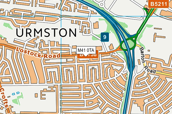 M41 0TA map - OS VectorMap District (Ordnance Survey)