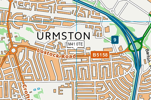 M41 0TE map - OS VectorMap District (Ordnance Survey)