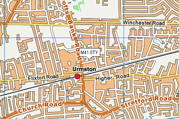 M41 0TY map - OS VectorMap District (Ordnance Survey)