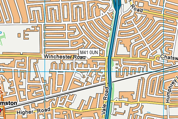 M41 0UN map - OS VectorMap District (Ordnance Survey)