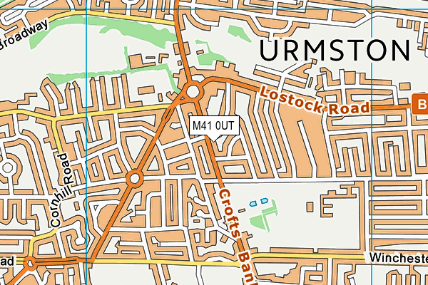 M41 0UT map - OS VectorMap District (Ordnance Survey)