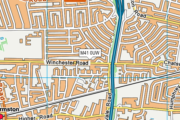 M41 0UW map - OS VectorMap District (Ordnance Survey)