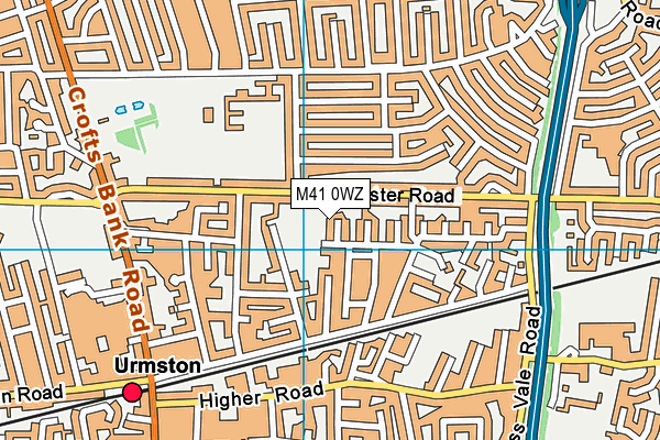 M41 0WZ map - OS VectorMap District (Ordnance Survey)