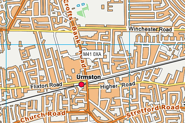 M41 0XA map - OS VectorMap District (Ordnance Survey)