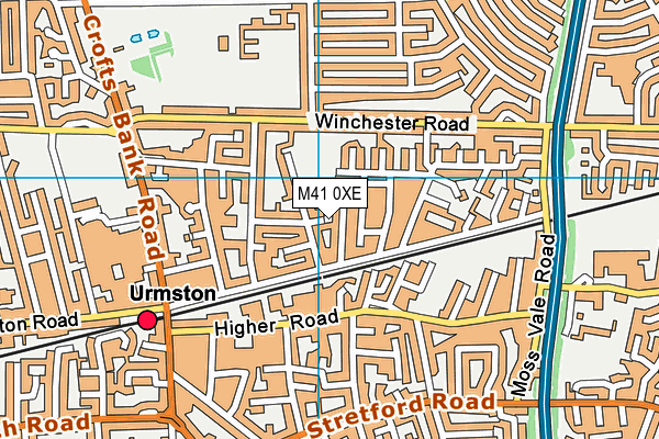 M41 0XE map - OS VectorMap District (Ordnance Survey)