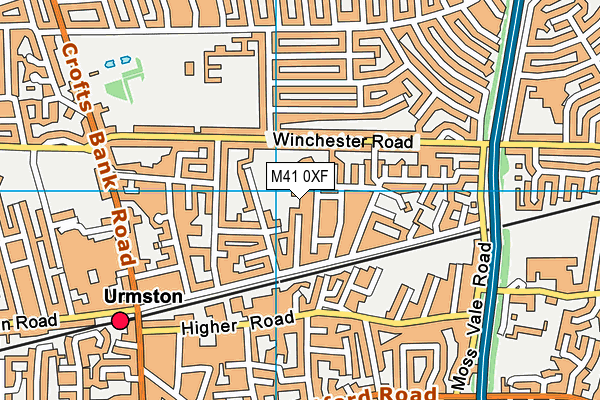 M41 0XF map - OS VectorMap District (Ordnance Survey)