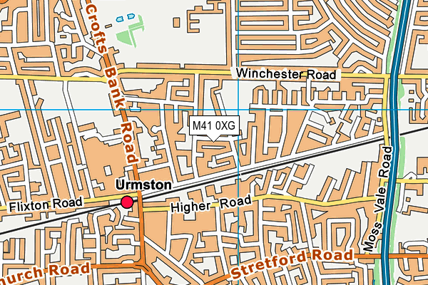 M41 0XG map - OS VectorMap District (Ordnance Survey)