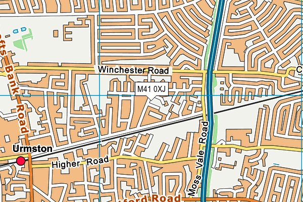 M41 0XJ map - OS VectorMap District (Ordnance Survey)